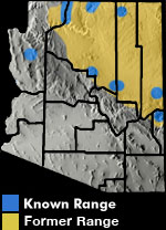 Northern Leopard Frog (Lithobates pipiens) Arizona Range Map